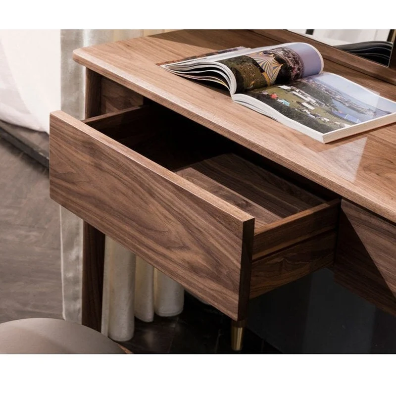 Rustic Makeup Vanity Set Table with Stool