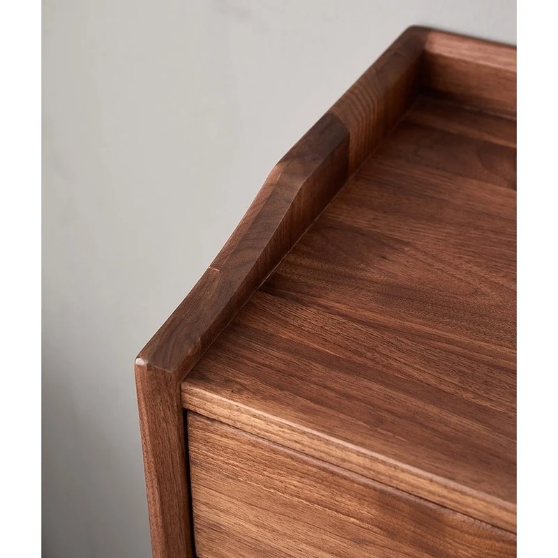 Vertex Minimalist Chest of 5 Drawers Commode Made of Black Walnut Wood