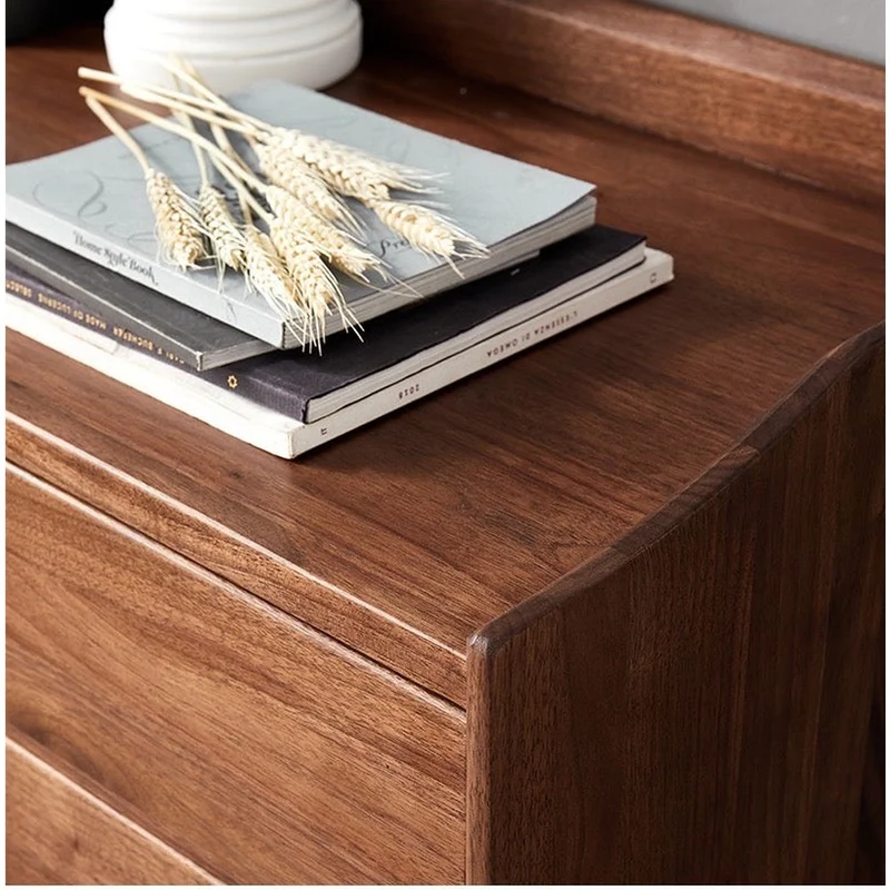 Vertex Minimalist Chest of 5 Drawers Commode Made of Black Walnut Wood