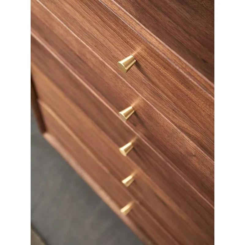 Vertex Minimalist Chest of 5 Drawers Commode Made of Black Walnut Wood