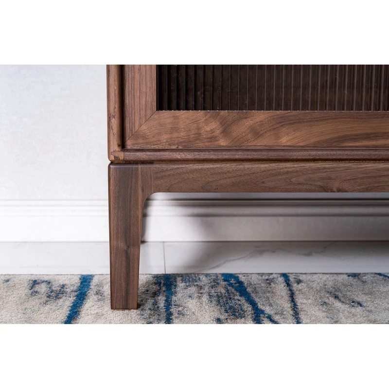 Solid Walnut Wood Storage Cupboard With 4 Drawers