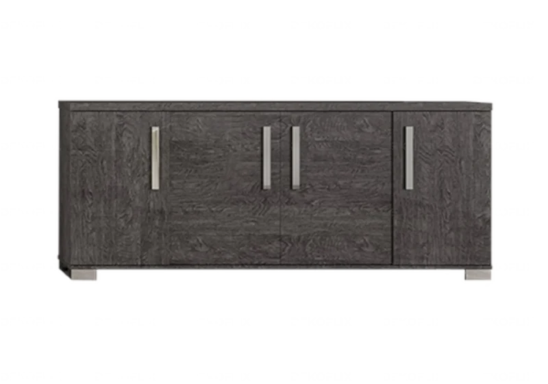 Buffet 3 ou 4 portes bouleau gris laqué design - Sarah