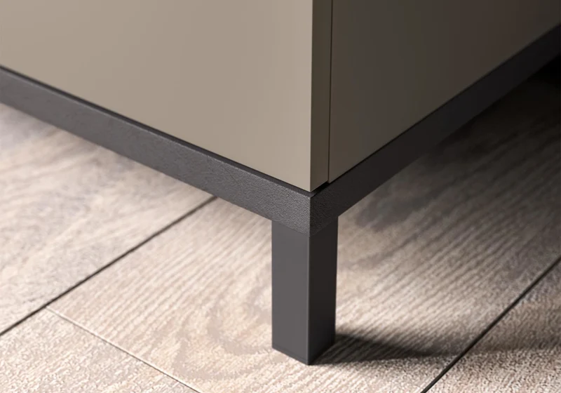 Buffet 4 portes effet marbre pieds métal - Kali