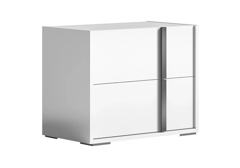 Commode double 6 tiroirs blanc laqué design - Bianca
