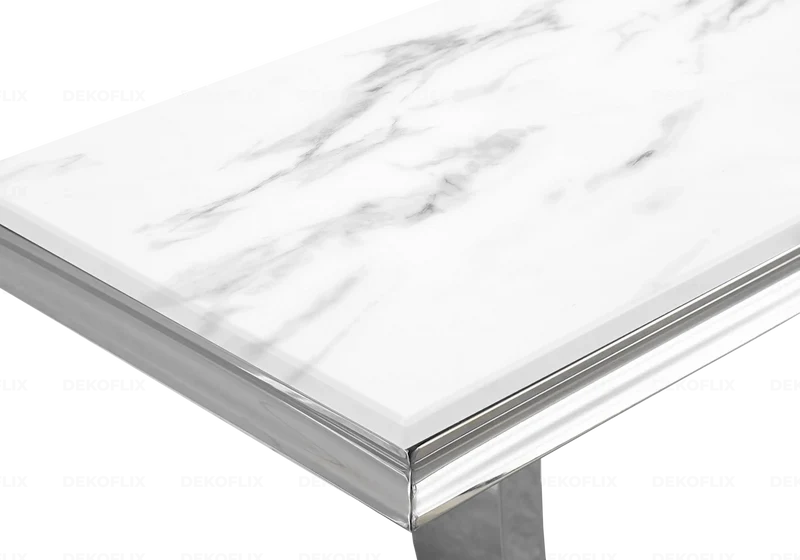 Console marbre blanc argent - Bobo