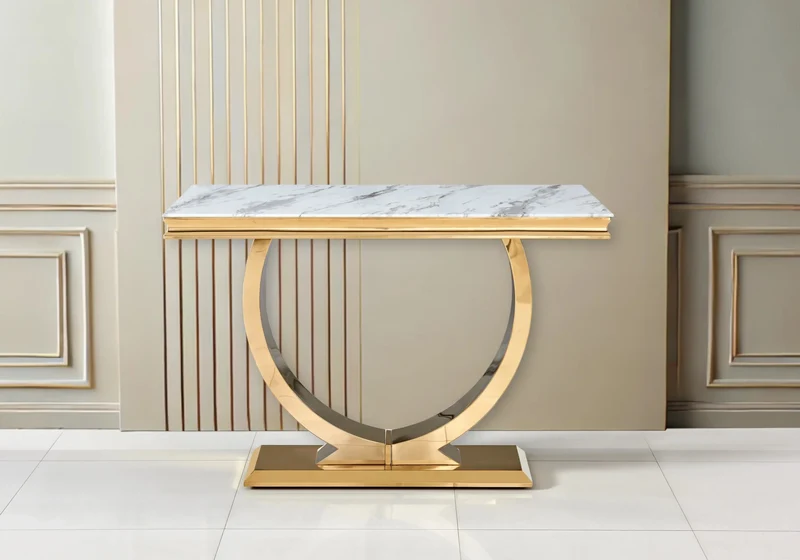 Console marbre blanc doré - Bobo