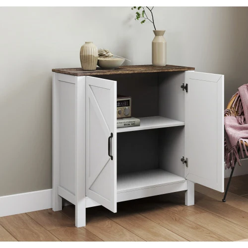 Buffet Olimpia blanc et chêne rustique 80 cm