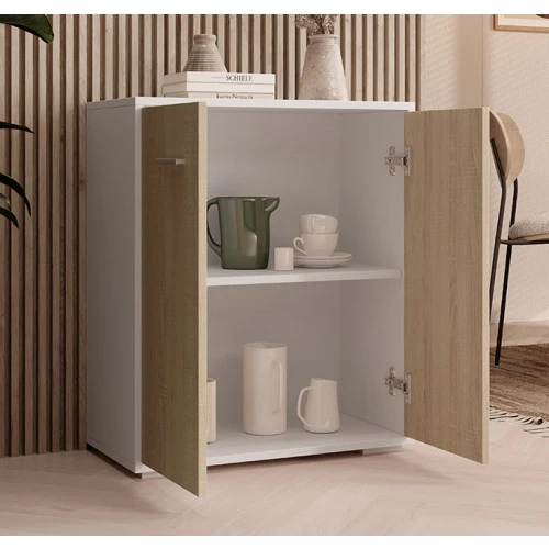 Buffet blanc & chêne clair - 60 X 71 cm - London