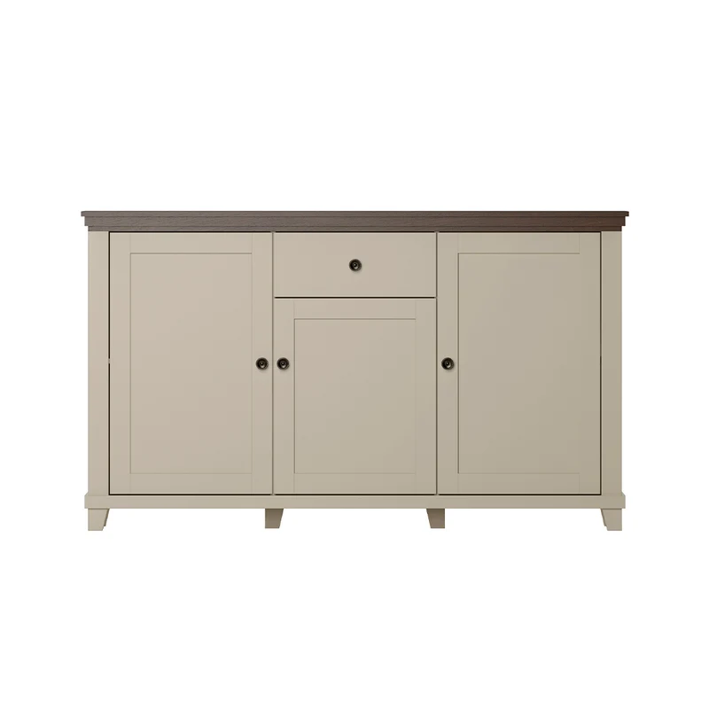 Buffet 3 portes 1 tiroir Martin Beige et Bois
