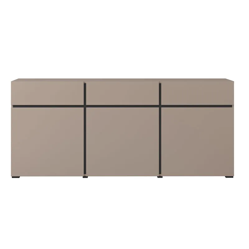 Buffet 3 portes 3 tiroirs Lilia Taupe