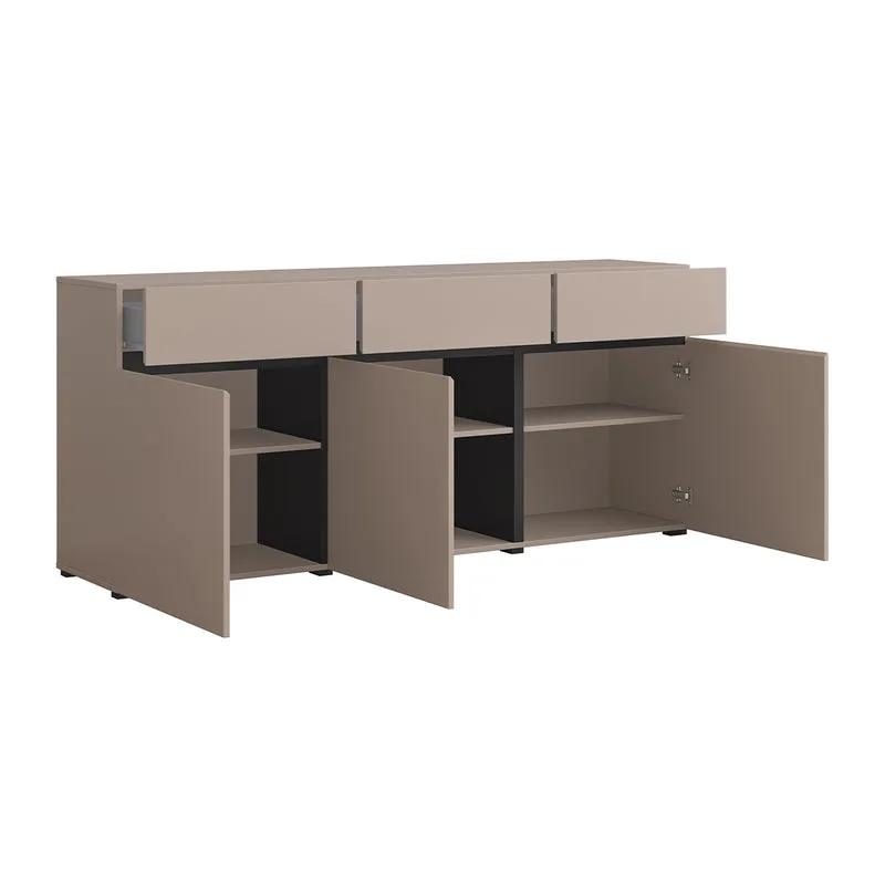 Buffet 3 portes 3 tiroirs Lilia Taupe