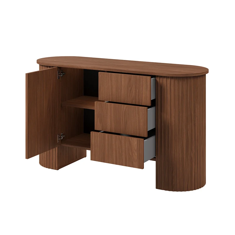 Buffet 1 porte 3 tiroirs Canopée Bois foncé