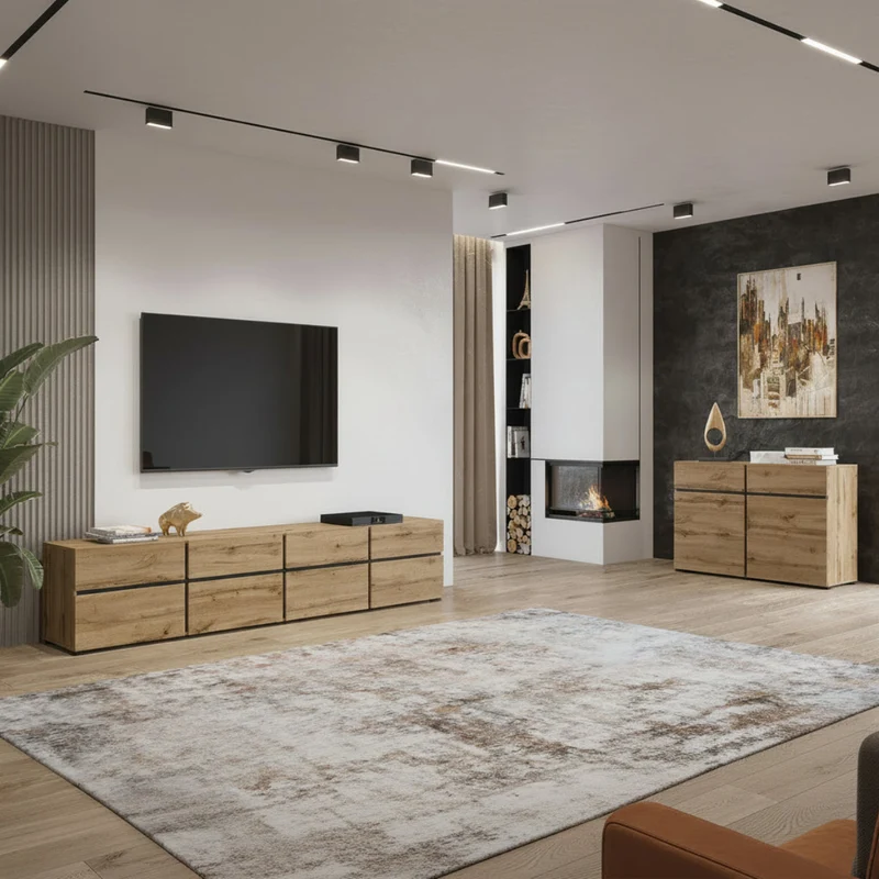 Buffet 2 portes 2 tiroirs Lilia Bois