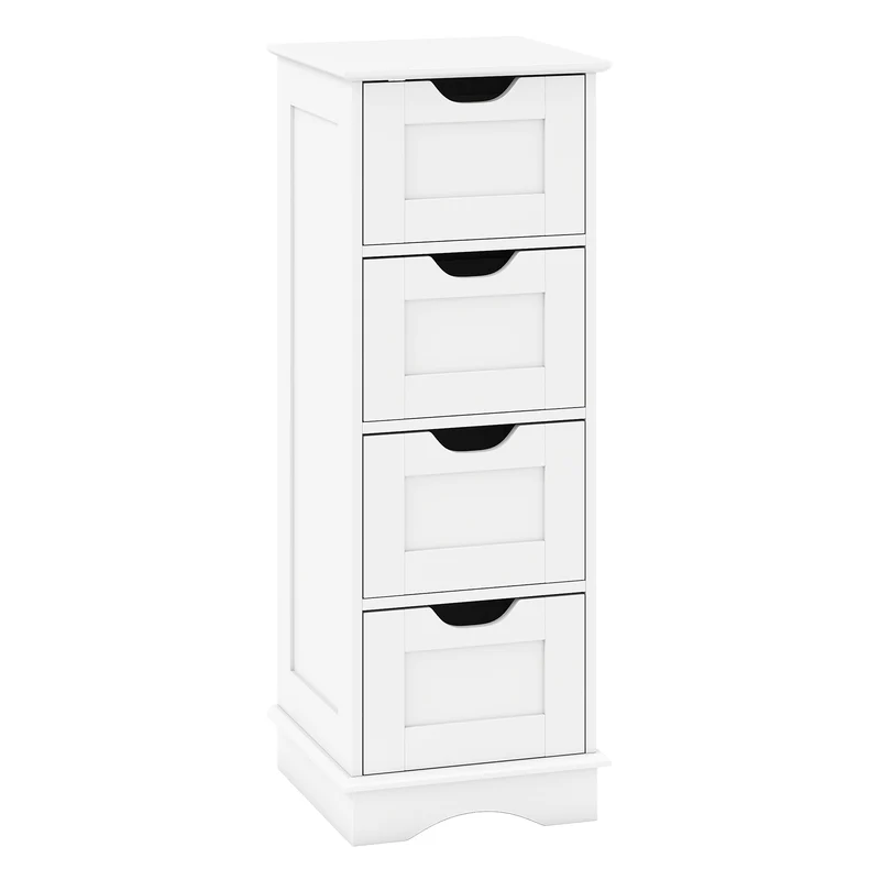 Bathroom Storage Cabinet With 4 Drawers, White