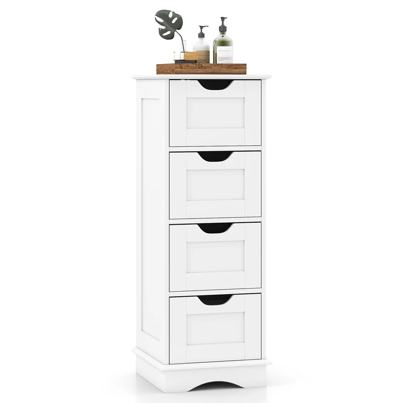 Bathroom Storage Cabinet With 4 Drawers, White