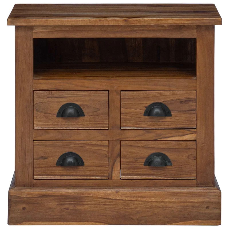Armoire de rangement style vintage chic avec tiroirs 60 x 30 x 60 cm en teck massif naturel 02_0059090