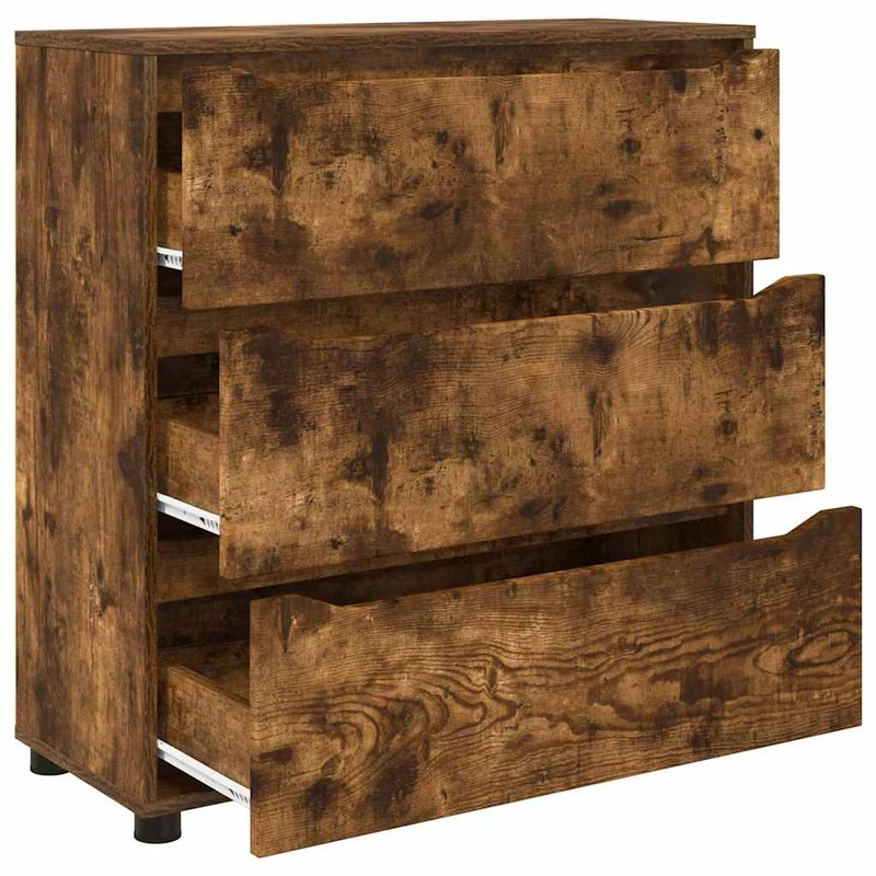Armoire de rangement rectangulaire design minimaliste salon chambre 80 x 31 x 81 cm en bois d'ingénierie chêne fumé 02_0054626