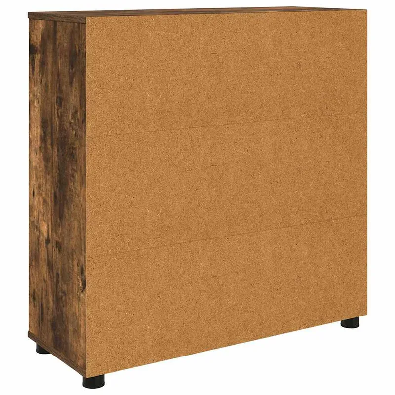 Armoire de rangement rectangulaire design minimaliste salon chambre 80 x 31 x 81 cm en bois d'ingénierie chêne fumé 02_0054626