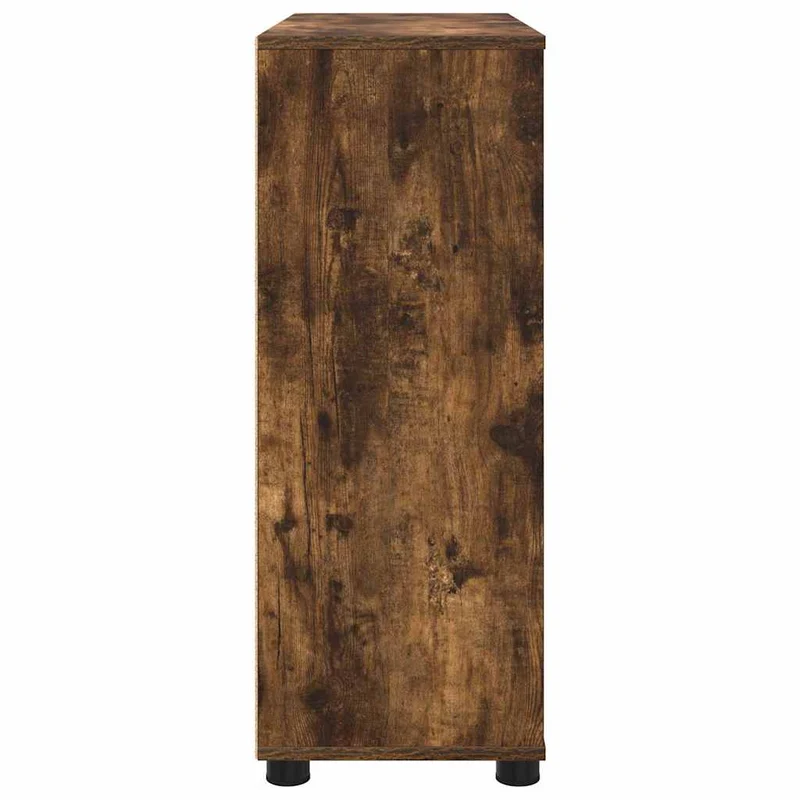 Armoire de rangement rectangulaire design minimaliste salon chambre 80 x 31 x 81 cm en bois d'ingénierie chêne fumé 02_0054626