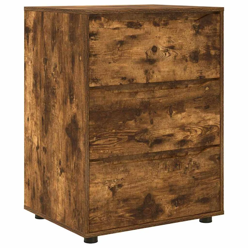 Armoire de rangement minimaliste style épuré 60 x 48 x 81 cm avec tiroirs fonctionnels en bois d'ingénierie chêne fumé 02_0054636