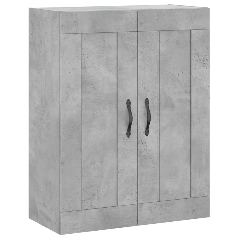 Armoire murale en bois d'ingénierie 69,5 x 34 x 90 cm avec 3 compartiments élégante et moderne en gris béton 02_0048910