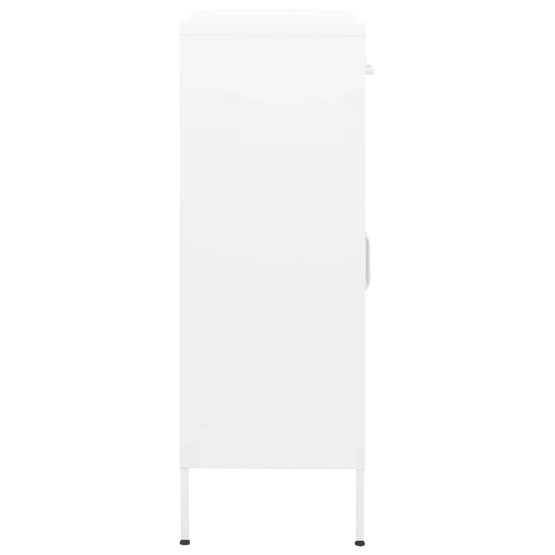 Armoire de rangement moderne 80 x 35 x 101,5 cm 2 tiroirs 2 portes en acier blanc 02_0046852