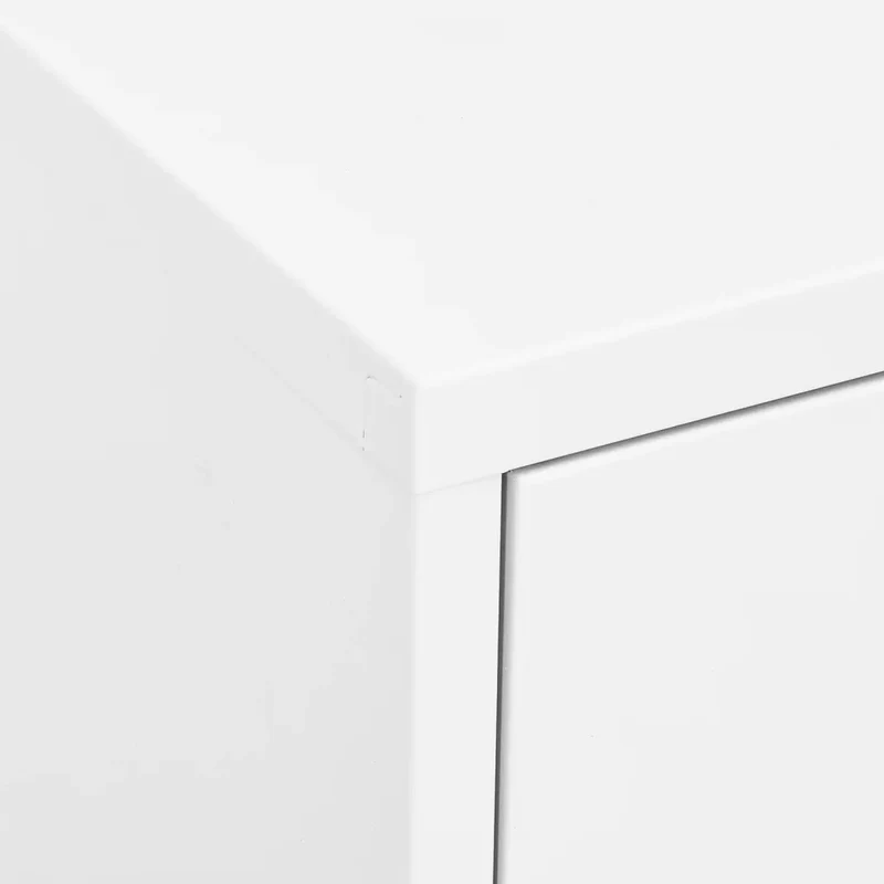 Armoire de rangement moderne 80 x 35 x 101,5 cm 2 tiroirs 2 portes en acier blanc 02_0046852