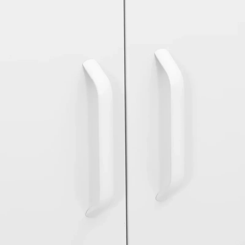 Armoire de rangement moderne 80 x 35 x 101,5 cm 2 tiroirs 2 portes en acier blanc 02_0046852