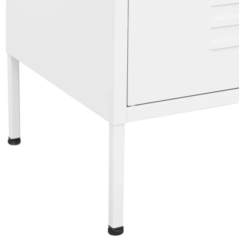 Armoire de rangement moderne 80 x 35 x 101,5 cm 2 tiroirs 2 portes en acier blanc 02_0046852