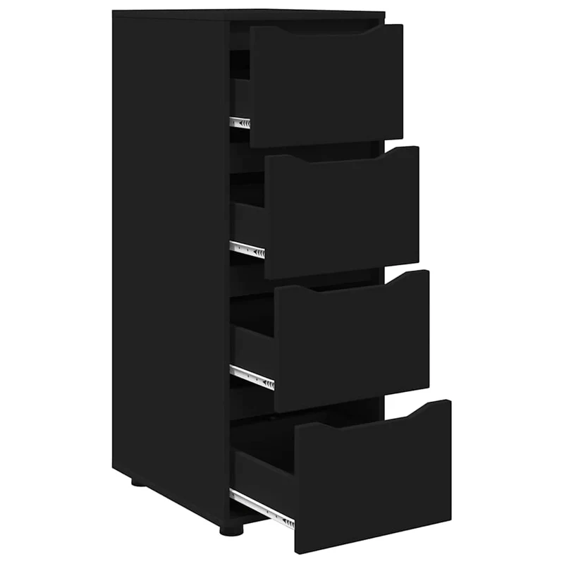 Armoire de rangement rectangulaire pratique minimaliste salon chambre 40 x 48 x 105 cm en bois d'ingénierie noir 02_0054652