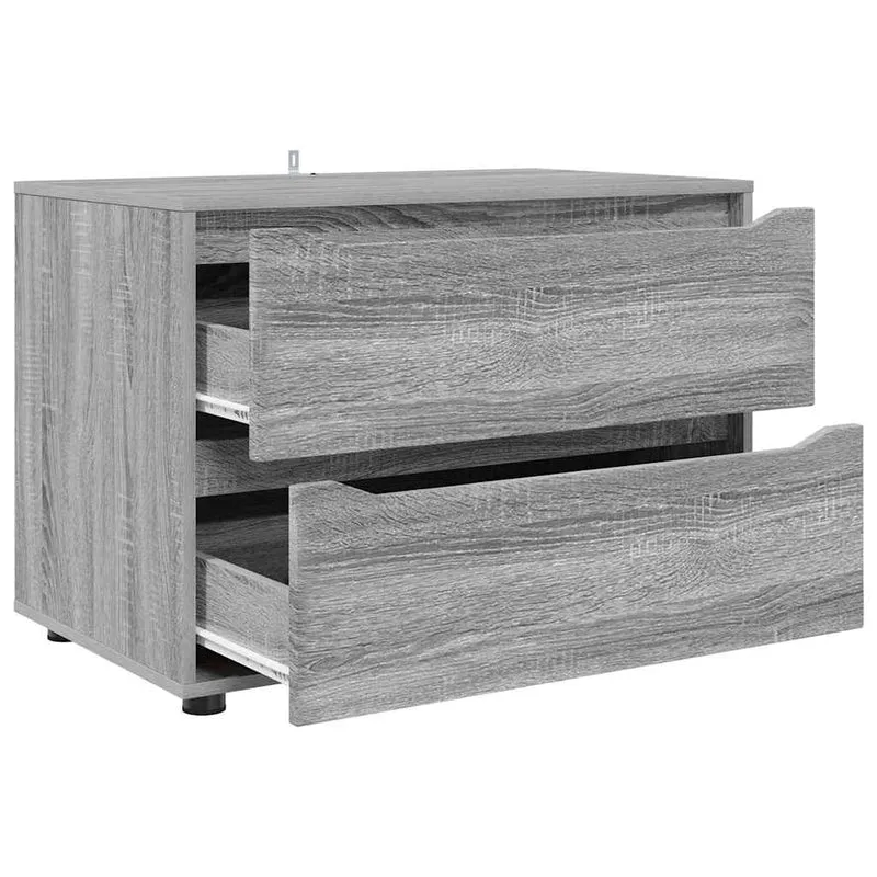 Armoire de rangement rectangulaire avec tiroirs pratiques style minimaliste salon chambre 80 x 48 x 57 cm en bois gris sonoma 02_0054597