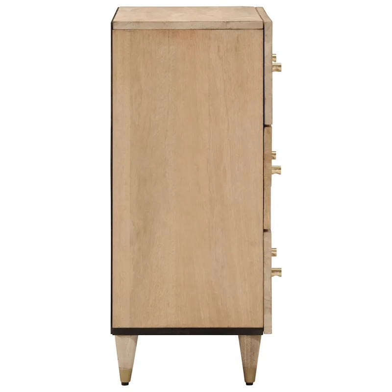Armoire latérale en bois massif avec espace de rangement design intemporel 60 x 33 x 75 cm en manguier naturel 02_0047298