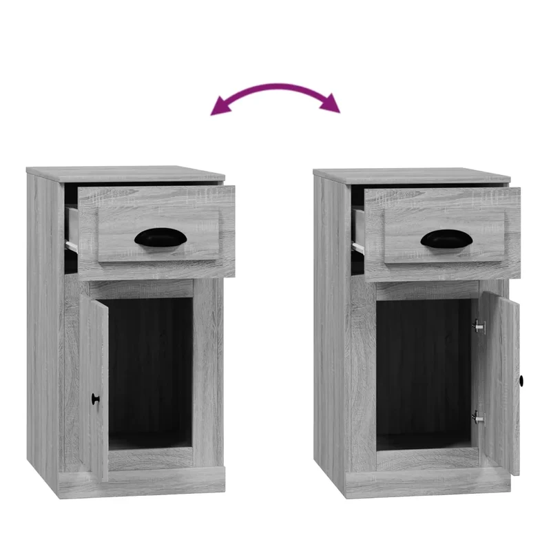 Armoire latérale avec tiroir grande capacité 40 x 50 x 75 cm en bois d'ingénierie sonoma gris 02_0048273