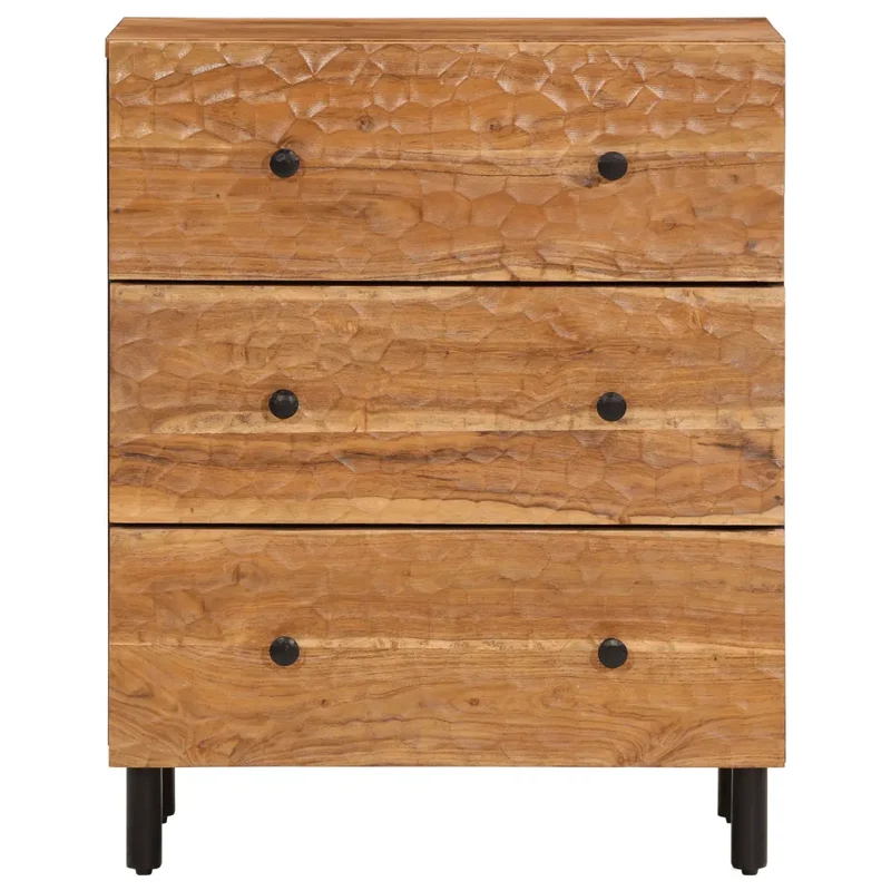 Armoire latérale 60 x 33 x 75 cm grand espace de rangement fonction d'affichage style intemporel en bois d'acacia 02_0047192