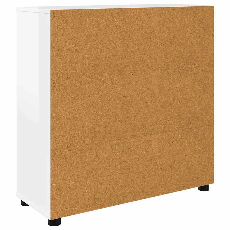 Armoire de rangement moderne minimaliste avec tiroirs 80 x 31 x 81 cm en bois d'ingénierie blanc brillant 02_0054625