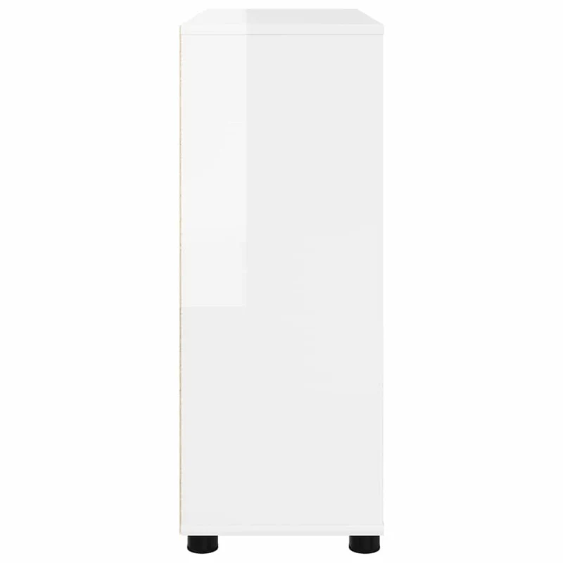 Armoire de rangement moderne minimaliste avec tiroirs 80 x 31 x 81 cm en bois d'ingénierie blanc brillant 02_0054625