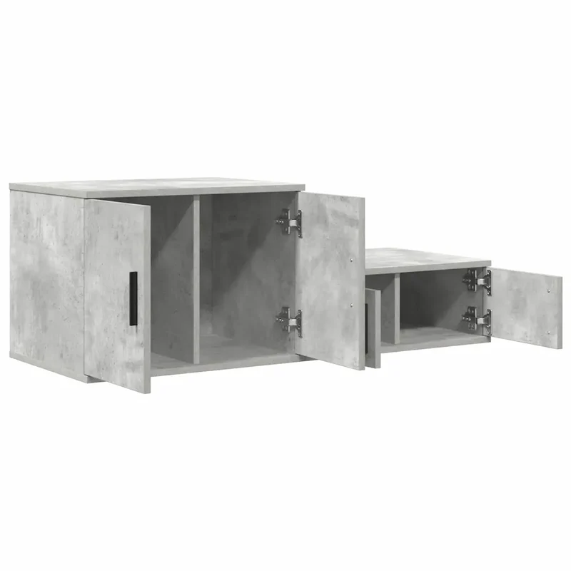 Armoire de rangement moderne 127 x 41 x 40 cm pratique design minimaliste en bois d'ingénierie gris béton 02_0052105