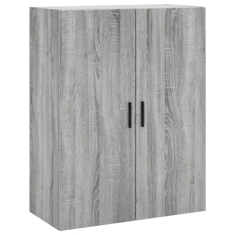 Lot de 2 armoires murales rangement design intemporel 69,5 x 34 x 90 cm en bois d'ingénierie gris 02_0055370
