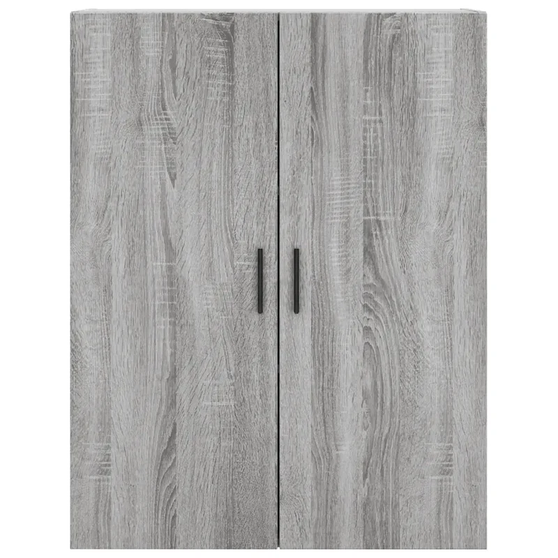 Lot de 2 armoires murales rangement design intemporel 69,5 x 34 x 90 cm en bois d'ingénierie gris 02_0055370