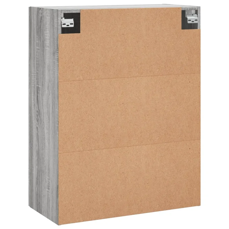 Lot de 2 armoires murales rangement design intemporel 69,5 x 34 x 90 cm en bois d'ingénierie gris 02_0055370