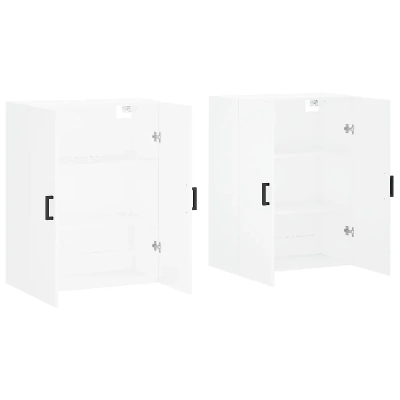 Lot de 2 armoires murales rangement pratique 69,5 x 34 x 90 cm en bois d'ingénierie blanc 02_0055358