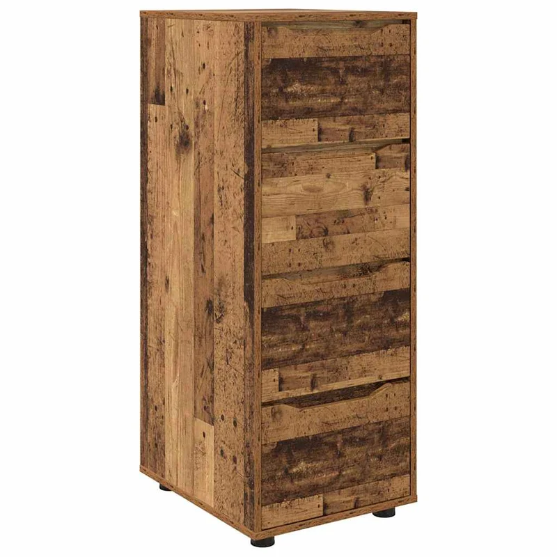 Armoire de rangement rectangulaire avec tiroirs fonctionnels 40 x 48 x 105 cm en bois d'ingénierie bois ancien 02_0054659