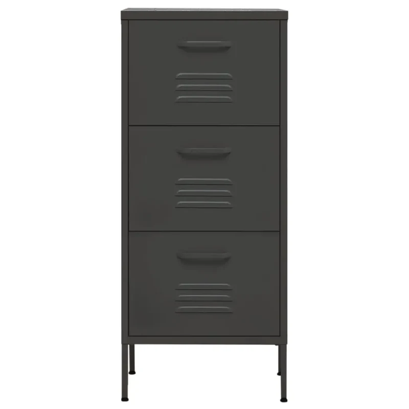 Armoire de rangement pratique moderne 42,5 x 35 x 101,5 cm avec tiroirs extensibles en acier anthracite 02_0046874