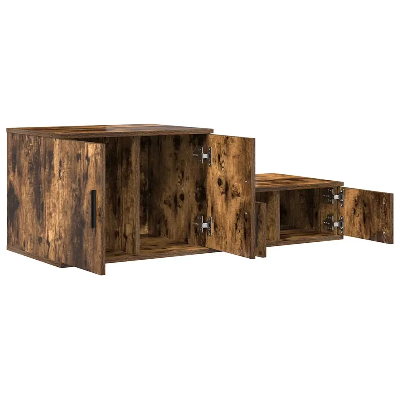 Armoire de rangement moderne polyvalente 127 x 41 x 40 cm en bois d'ingénierie chêne fumé 02_0052106