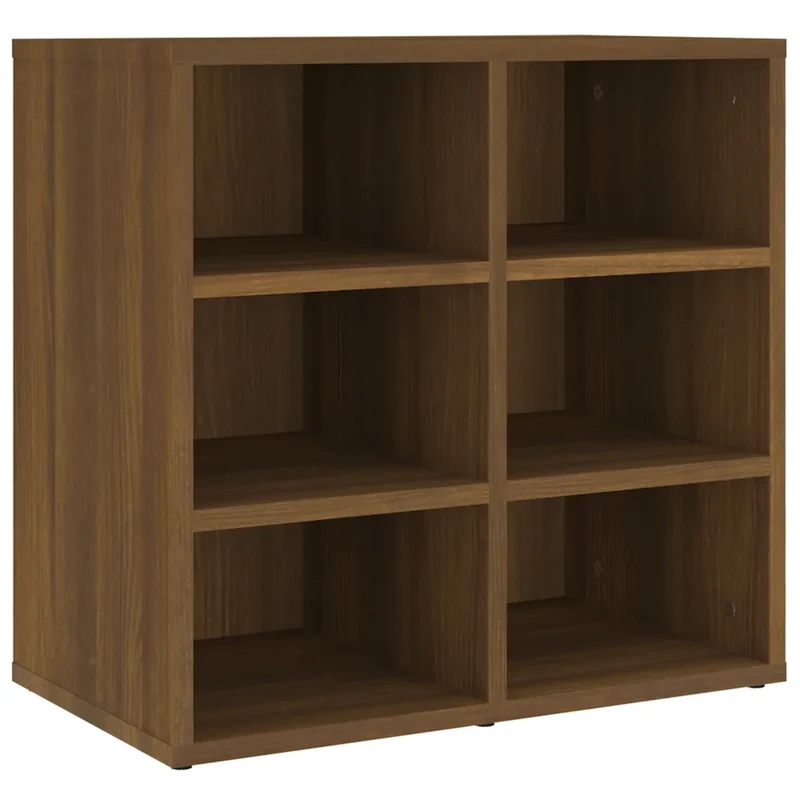 Armoire à chaussures pratique 52,5 x 30 x 50 cm 6 compartiments moderne en bois d'ingénierie chêne marron 02_0048439