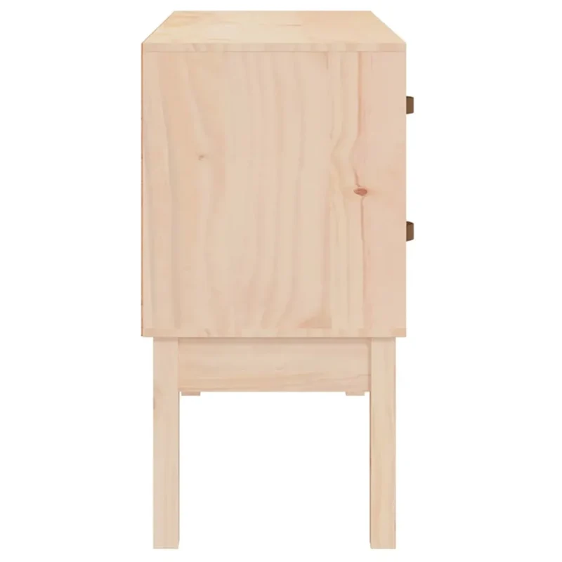 Armoire console bois de pin massif 90 x 40 x 78 cm grand espace de rangement style rustique en bois naturel 02_0048452