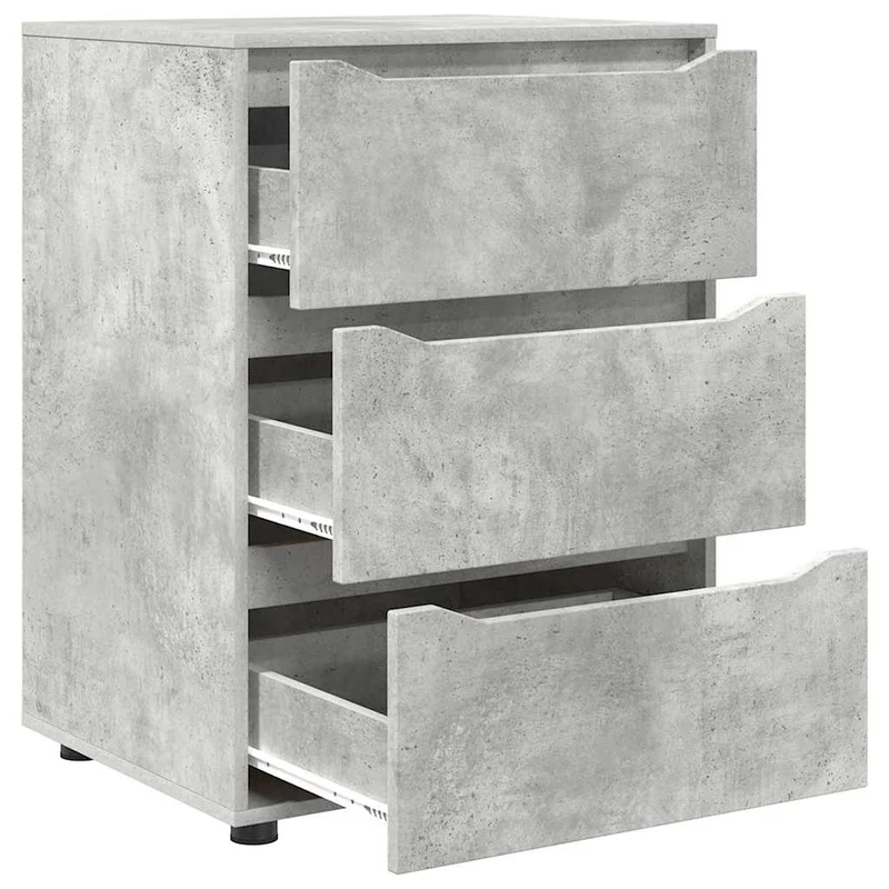 Armoire de rangement rectangulaire avec tiroirs pratiques minimaliste salon chambre 60 x 48 x 81 cm en bois d'ingénierie gris béton 02_0054634
