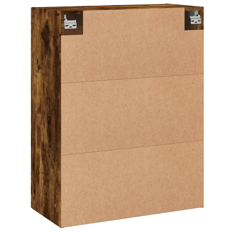 Armoire murale rangement élégante design contemporain 69,5 x 34 x 90 cm en bois d'ingénierie chêne fumé 02_0048916