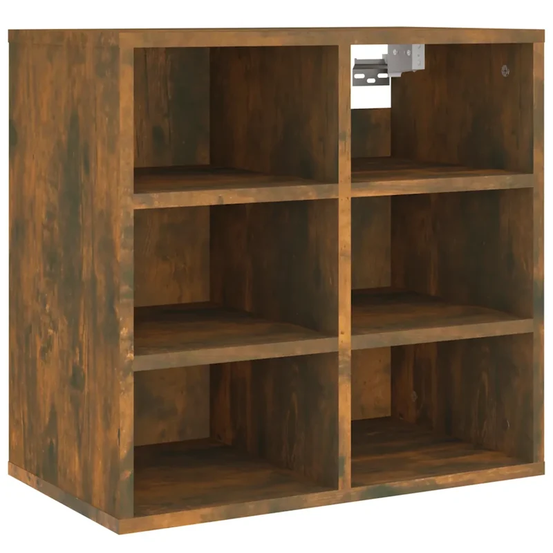Armoire à chaussures flexible rangement pratique 52,5 x 30 x 50 cm en bois d'ingénierie chêne fumé 02_0048435