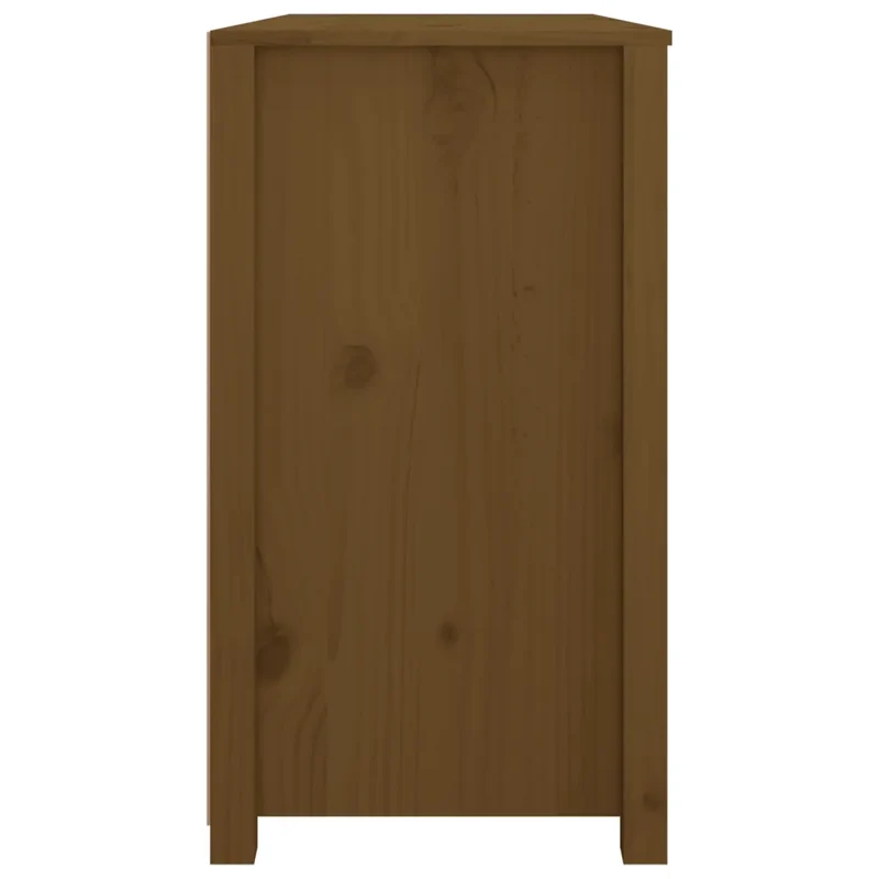 Armoire latérale bois de pin massif rangement pratique 100 x 40 x 72 cm style rustique en bois marron miel 02_0048459